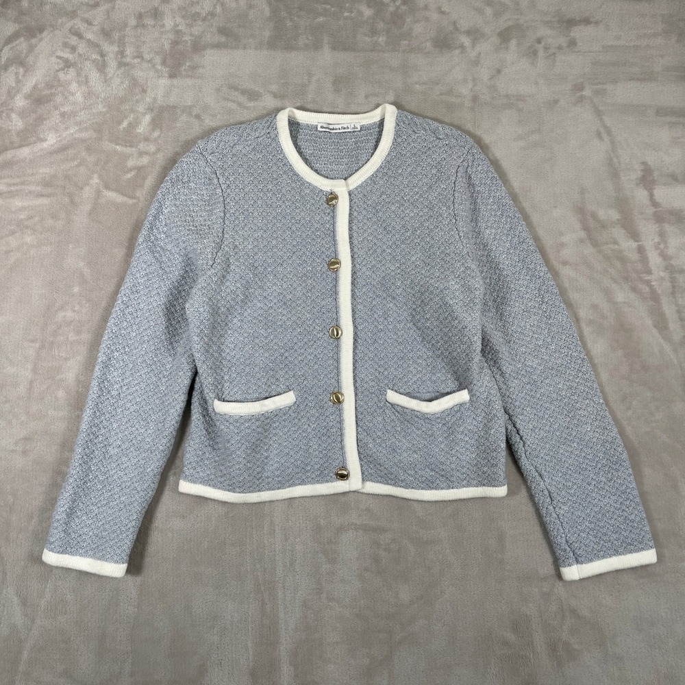 Abercrombie & Fitch Women's Cardigan Knit Preppy Old Money Career Quiet Luxury L